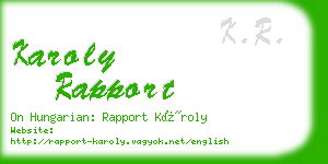 karoly rapport business card